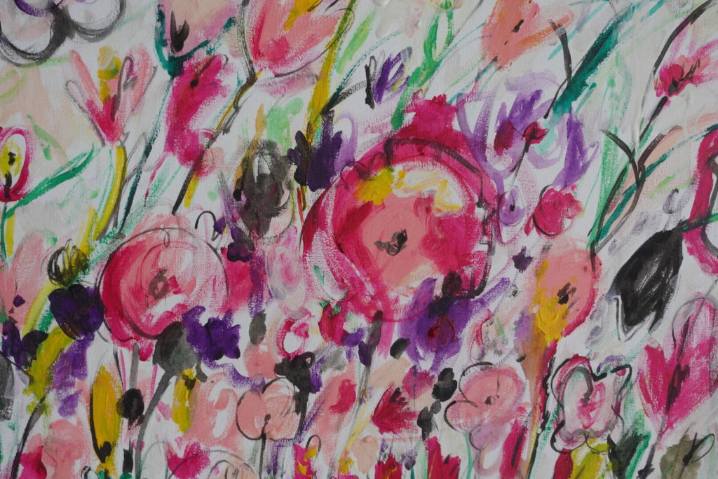 Fiori astratti su tela