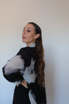 Camicia velata stampa astratta