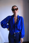 Camicia vintage blu anni 80 Nina